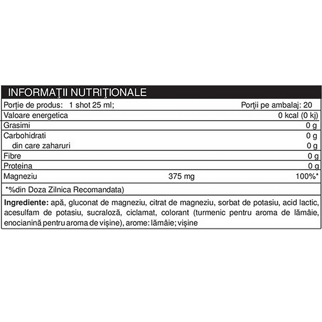 Magneziu Lichid Shot 20x25ml - Naturalplus